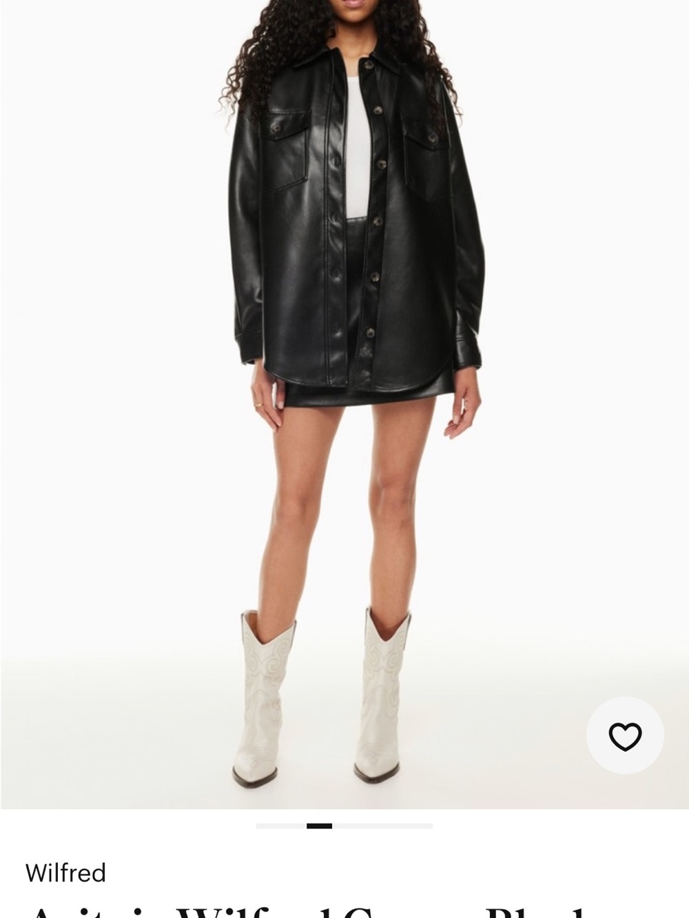 Aritzia Black Faux-Leather Shacket